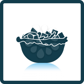 Salad in plate icon. Shadow reflection design. Vector illustration.