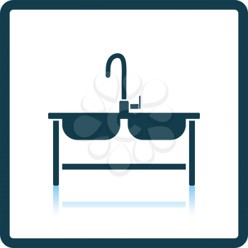 Double sink icon. Shadow reflection design. Vector illustration.