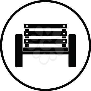 Tennis player bench icon. Thin circle design. Vector illustration.