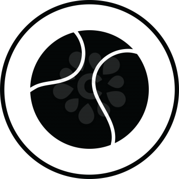 Tennis ball icon. Thin circle design. Vector illustration.