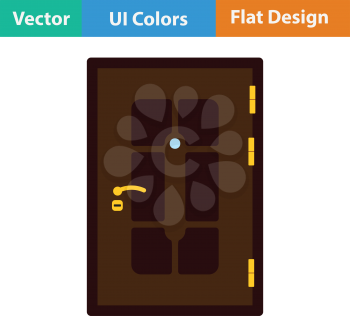 Apartments door icon. Flat color design. Vector illustration.