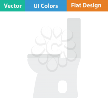 Toilet bowl icon. Flat color design. Vector illustration.