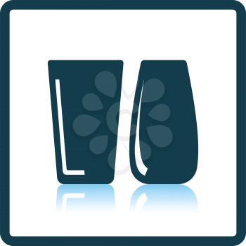 Two glasses icon. Shadow reflection design. Vector illustration.