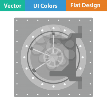 Safe icon. Flat color design. Vector illustration.
