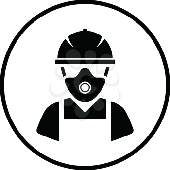 Repair worker icon. Thin circle design. Vector illustration.