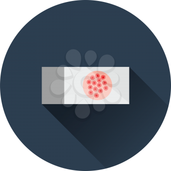 Bacterium glass icon. Flat color design. Vector illustration.