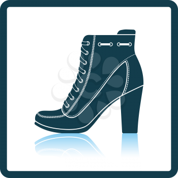 Ankle boot icon. Shadow reflection design. Vector illustration.