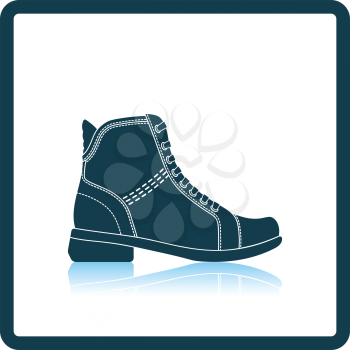 Woman boot icon. Shadow reflection design. Vector illustration.