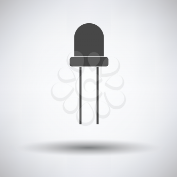 Light-emitting diode icon on gray background with round shadow. Vector illustration.