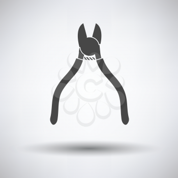 Side cutters icon on gray background with round shadow. Vector illustration.