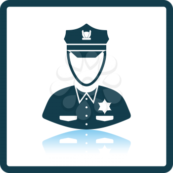 Policeman icon. Shadow reflection design. Vector illustration.