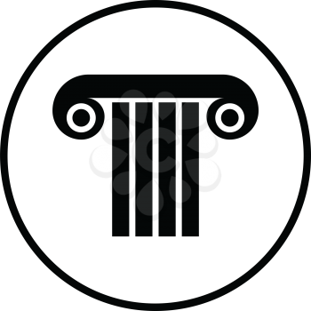 Antique column icon. Thin circle design. Vector illustration.