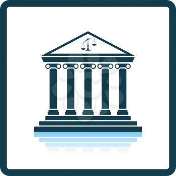 Courthouse icon. Shadow reflection design. Vector illustration.