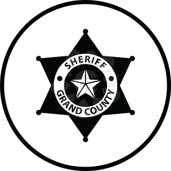 Sheriff badge icon. Thin circle design. Vector illustration.