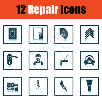 Set of flat repair icons. Vector illustration.