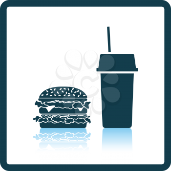 Fast food icon. Shadow reflection design. Vector illustration.