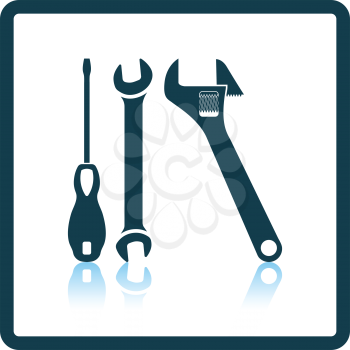 Wrench and screwdriver icon. Shadow reflection design. Vector illustration.