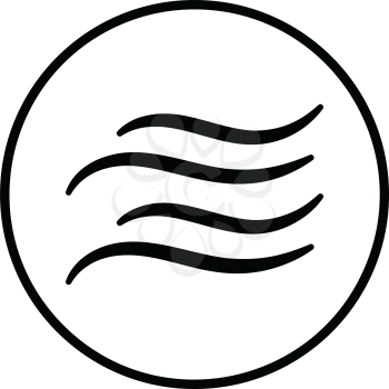 Water wave icon. Thin circle design. Vector illustration.