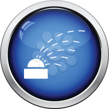 Automatic watering icon. Glossy button design. Vector illustration.