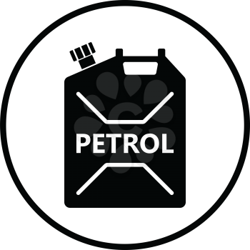 Fuel canister icon. Thin circle design. Vector illustration.
