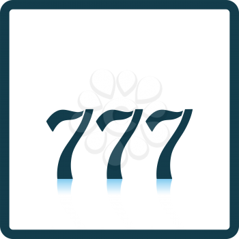 777 icon. Shadow reflection design. Vector illustration.