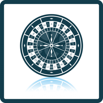 Roulette wheel icon. Shadow reflection design. Vector illustration.