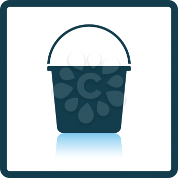 Bucket icon. Shadow reflection design. Vector illustration.