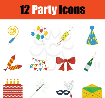 Party  icon set. Color flat design. Vector illustration.
