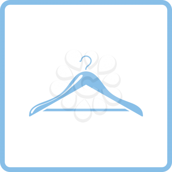 Cloth hanger icon. Blue frame design. Vector illustration.