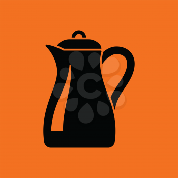 Glass jug icon. Orange background with black. Vector illustration.