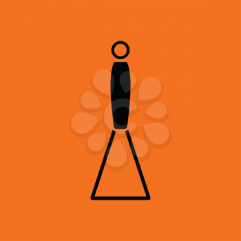 Potato masher icon. Orange background with black. Vector illustration.