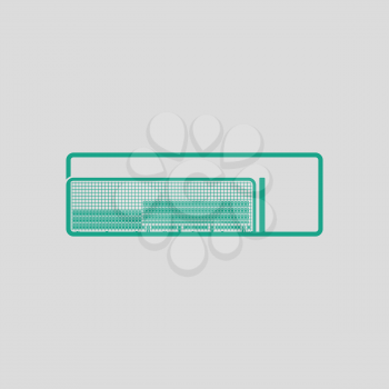 Baseball reserve bench icon. Gray background with green. Vector illustration.