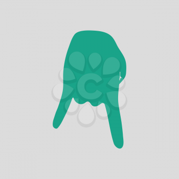 Baseball catcher gesture icon. Gray background with green. Vector illustration.