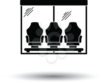 Soccer player's bench icon. White background with shadow design. Vector illustration.