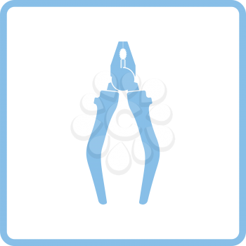 Pliers tool icon. Blue frame design. Vector illustration.