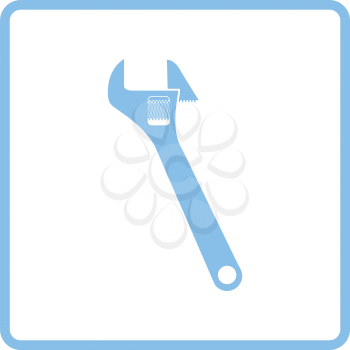 Adjustable wrench  icon. Blue frame design. Vector illustration.