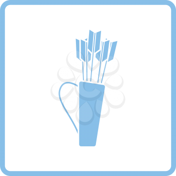 Quiver with arrows icon. Blue frame design. Vector illustration.