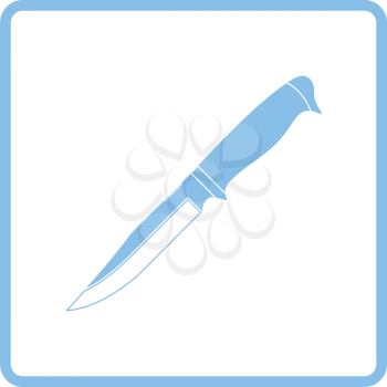 Knife icon. Blue frame design. Vector illustration.