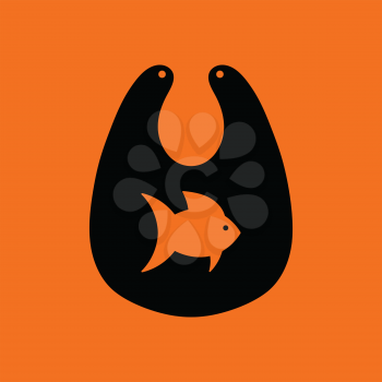 Bib icon. Orange background with black. Vector illustration.