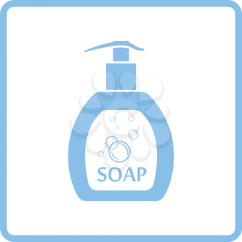 Liquid soap icon. Blue frame design. Vector illustration.
