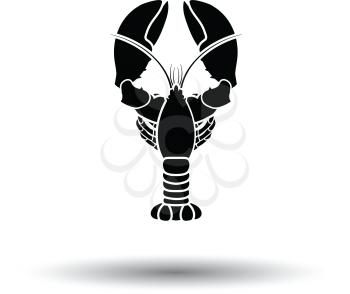 Lobster icon. White background with shadow design. Vector illustration.