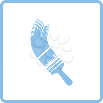 Paint brush icon. Blue frame design. Vector illustration.