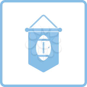 American football pennant icon. Blue frame design. Vector illustration.