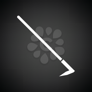 Hoe icon. Black background with white. Vector illustration.