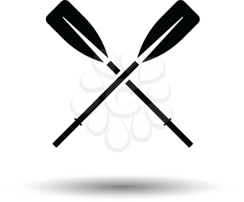 Icon of  boat oars. White background with shadow design. Vector illustration.