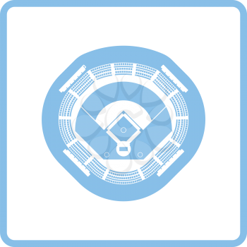 Baseball stadium icon. Blue frame design. Vector illustration.