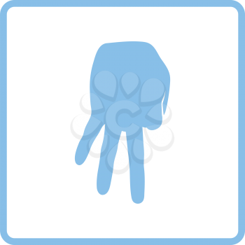 Baseball catcher gesture icon. Blue frame design. Vector illustration.