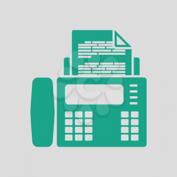 Fax icon. Gray background with green. Vector illustration.