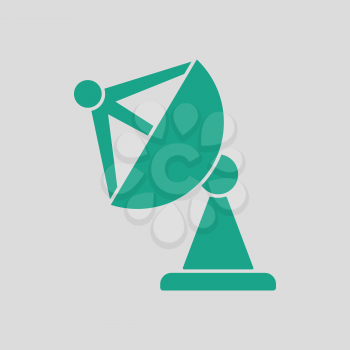 Satellite antenna icon. Gray background with green. Vector illustration.