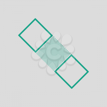 Medical plaster icon. Gray background with green. Vector illustration.